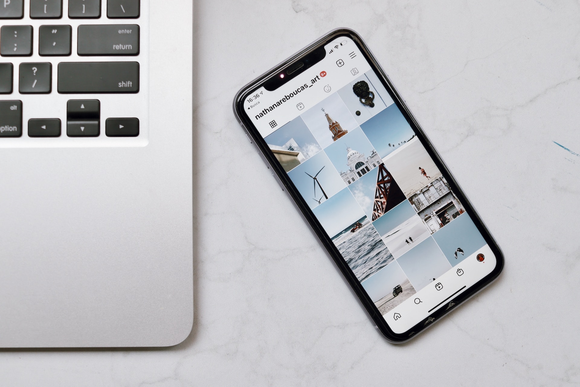Example of a personal instagram feed