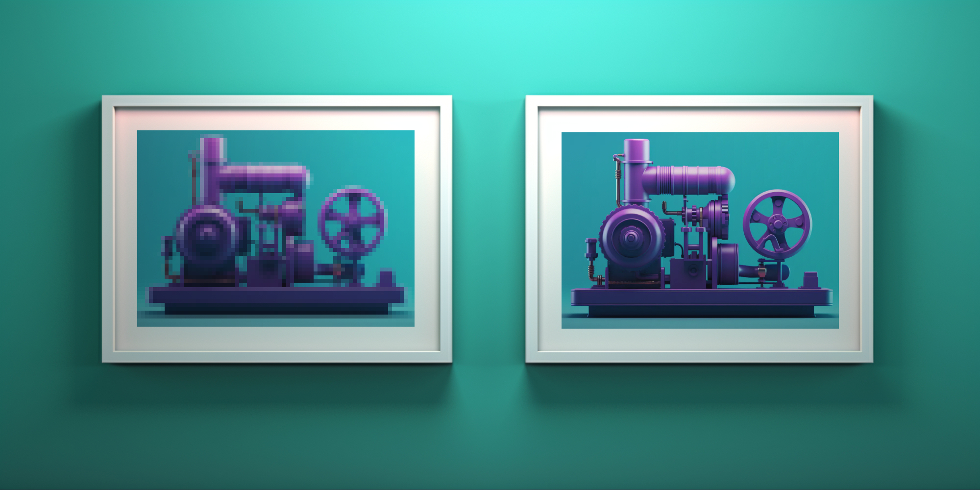 Two compressors used to illustrate image size and quality