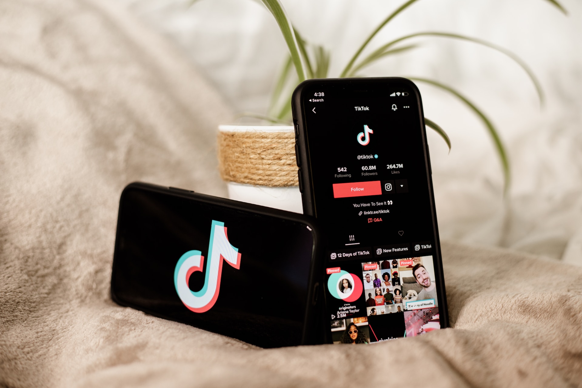 Tiktok shown in two phone orientations