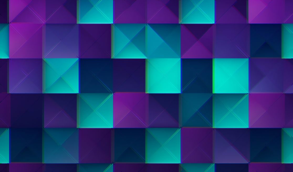 A grid of square shapes illustrating chromatic aberration